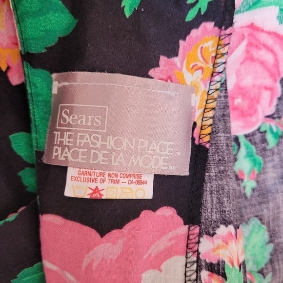 Vintage Sears 100% Cotton Floral Rose Blazer - Picture 7 of 8